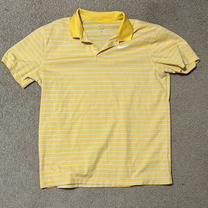 Nike Dri-fit size L Yellow Striped Polo Shirt
